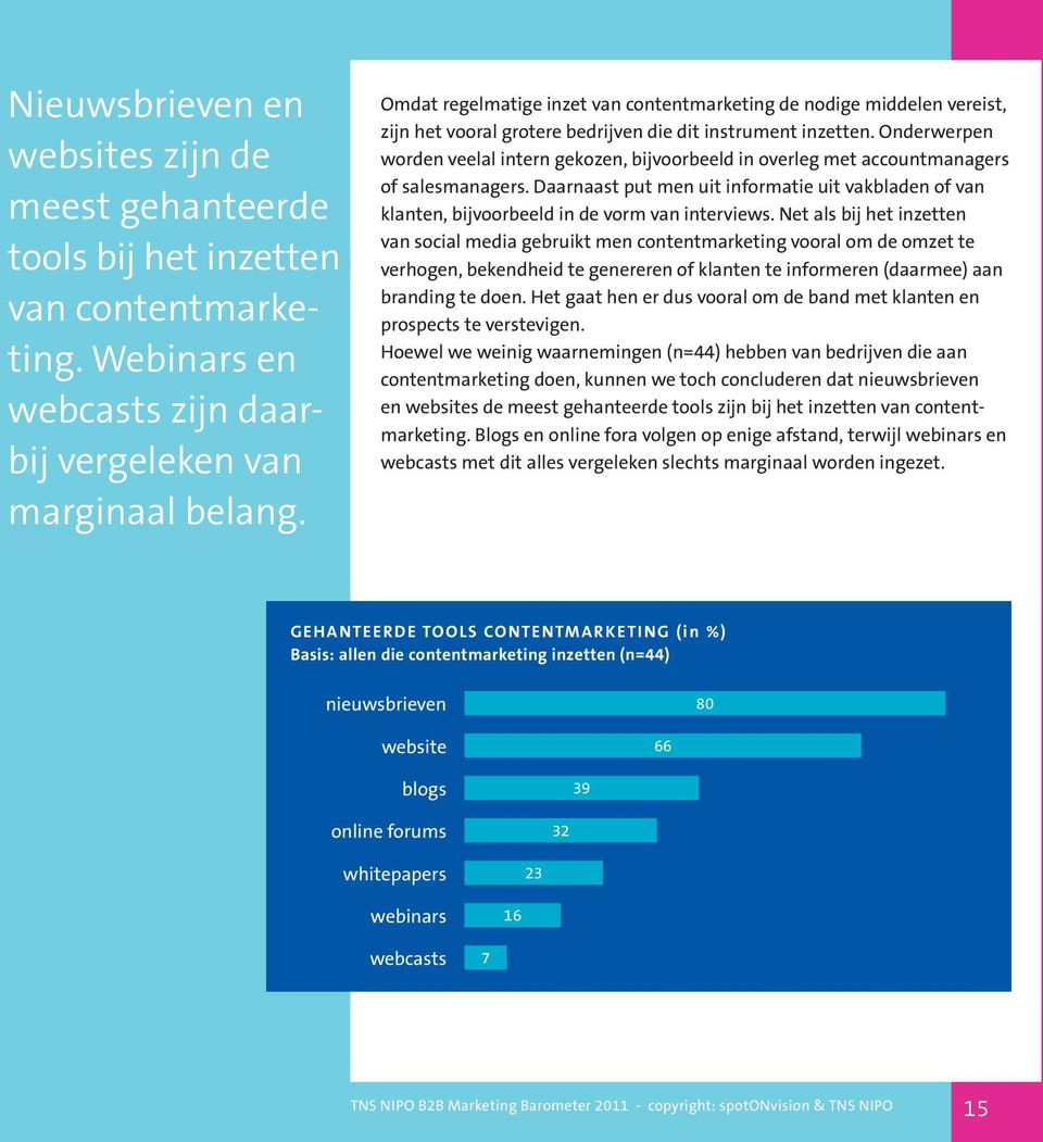 Onderwerpen worden veelal intern gekozen, bijvoorbeeld in overleg met accountmanagers of salesmanagers.