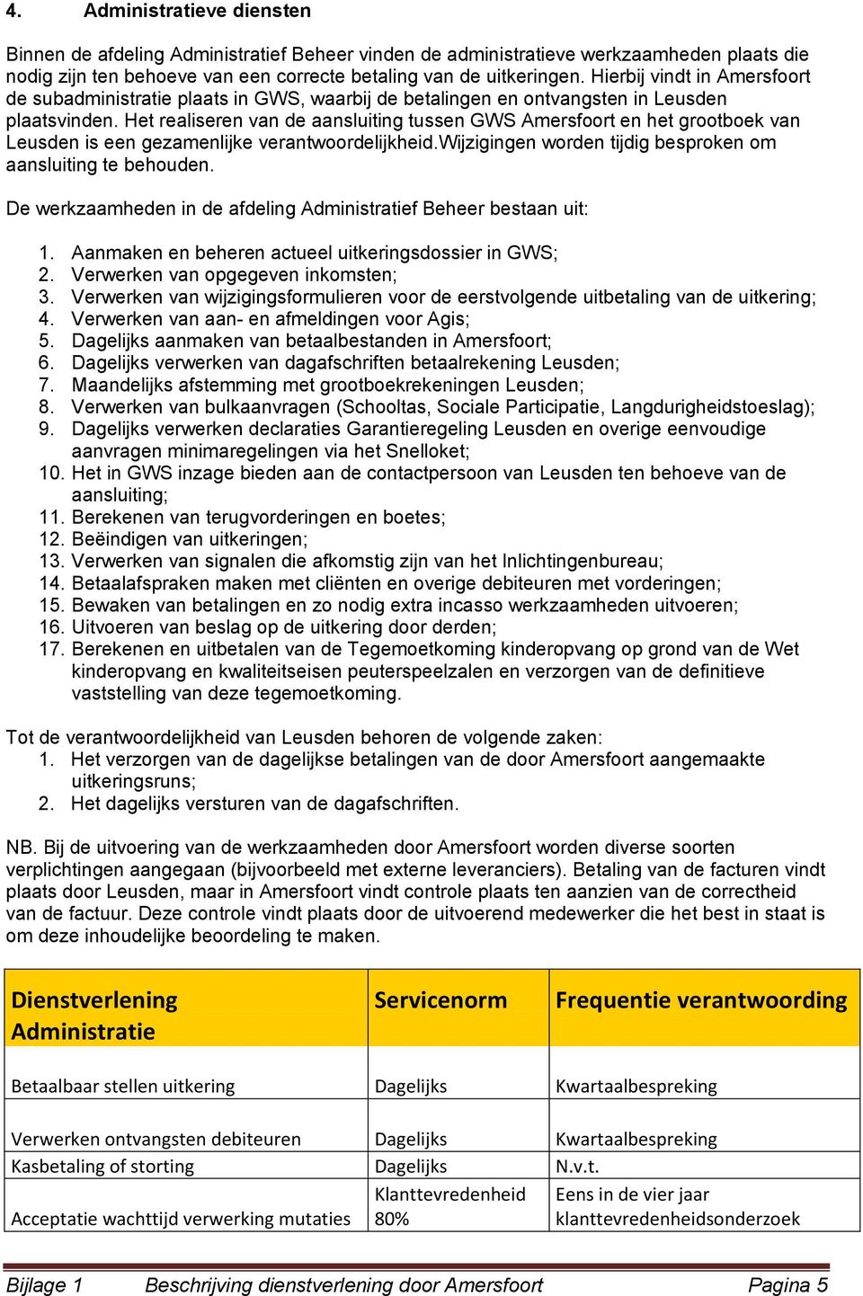 Het realiseren van de aansluiting tussen GWS Amersfoort en het grootboek van Leusden is een gezamenlijke verantwoordelijkheid.wijzigingen worden tijdig besproken om aansluiting te behouden.