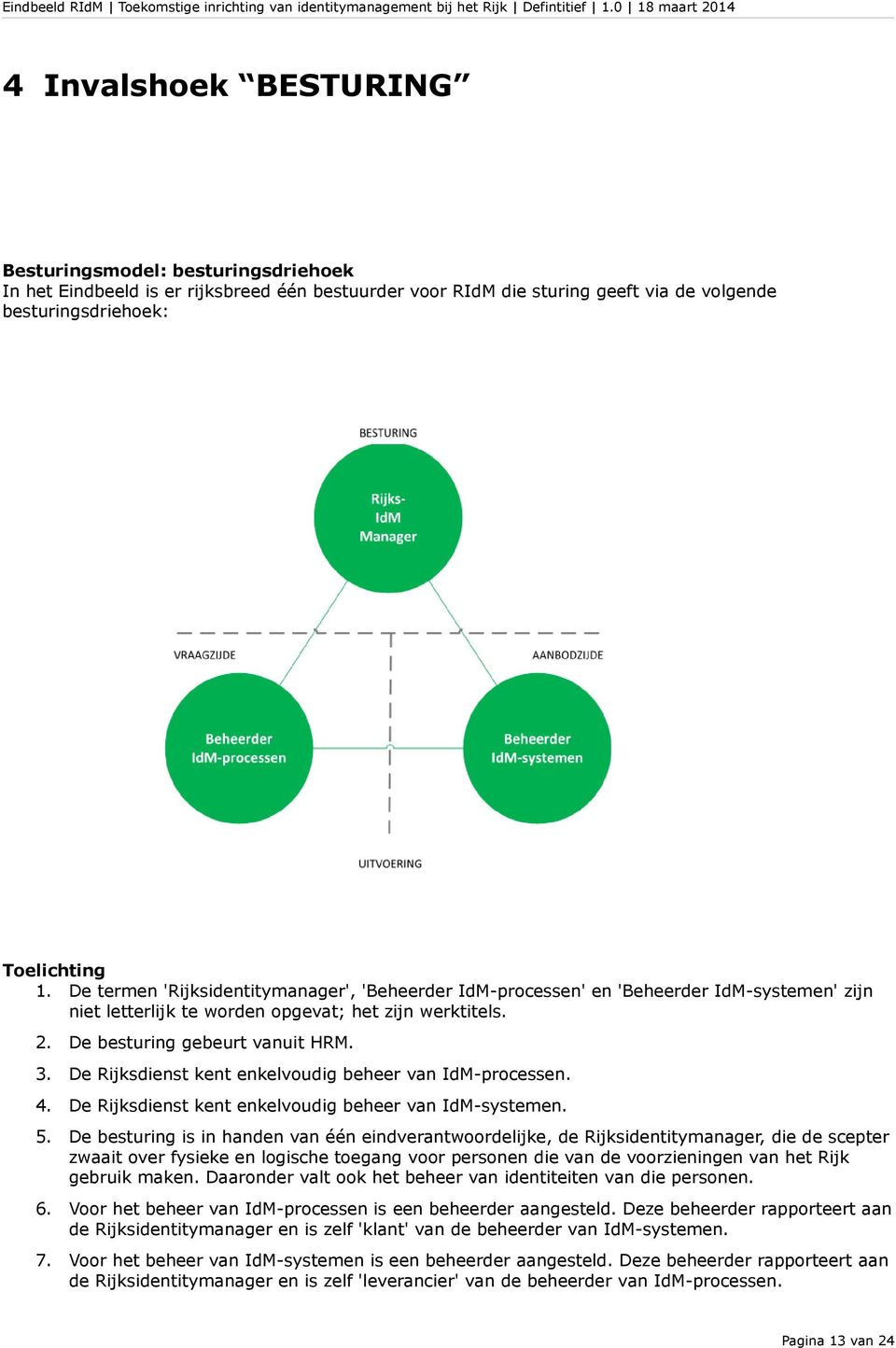 De Rijksdienst kent enkelvoudig beheer van IdM-processen. 4. De Rijksdienst kent enkelvoudig beheer van IdM-systemen. 5.