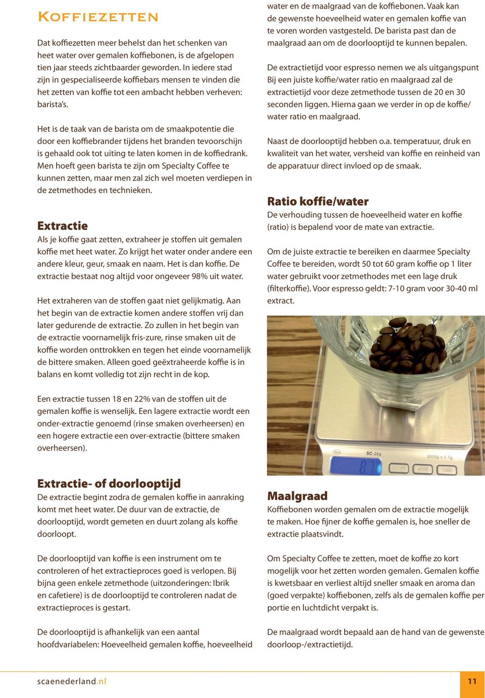 Het is de taak van de barista om de smaakpotentie die door een koffiebrander tijdens het branden tevoorschijn is gehaald ook tot uiting te laten komen in de koffiedrank.