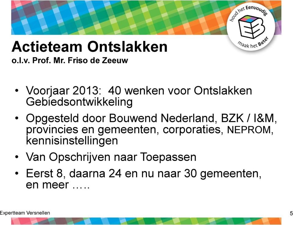 Opgesteld door Bouwend Nederland, BZK / I&M, provincies en gemeenten, corporaties,