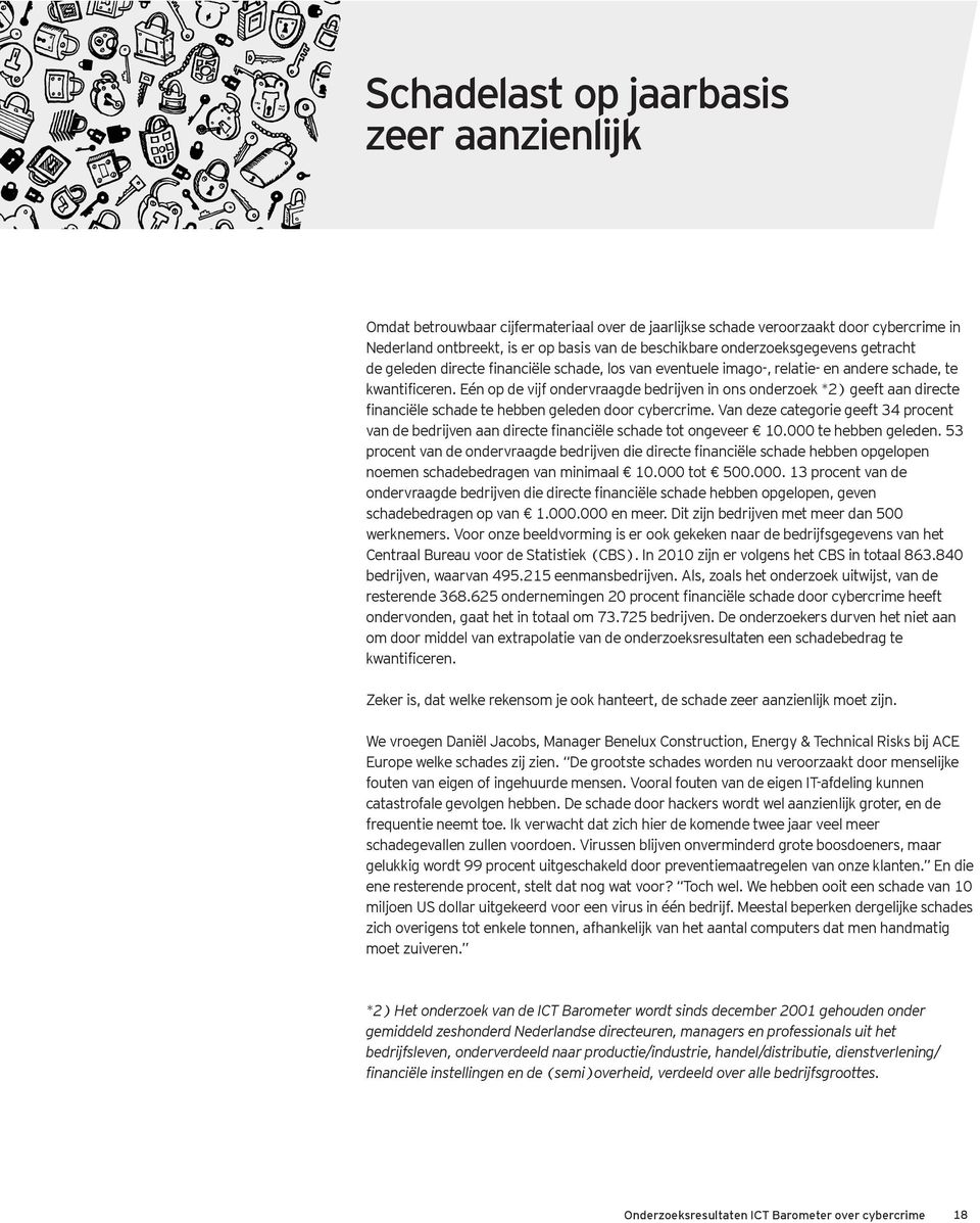 Eén op de vijf ondervraagde bedrijven in ons onderzoek *2) geeft aan directe financiële schade te hebben geleden door cybercrime.