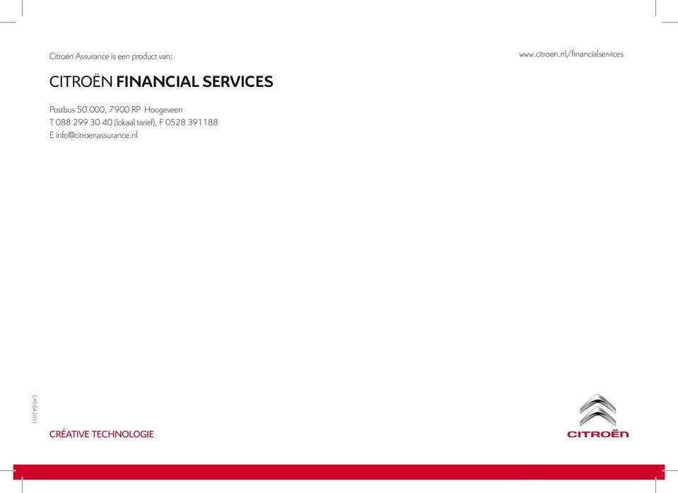 nl/financialservices Postbus 50.