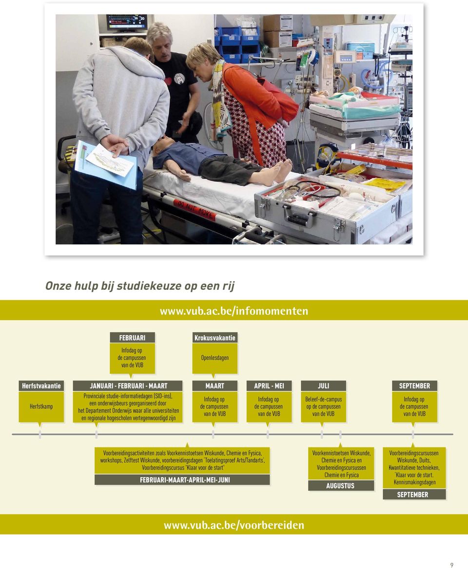 studie-informatiedagen (SID-ins), een onderwijsbeurs georganiseerd door het Departement Onderwijs waar alle universiteiten en regionale hogescholen vertegenwoordigd zijn Infodag op de campussen van