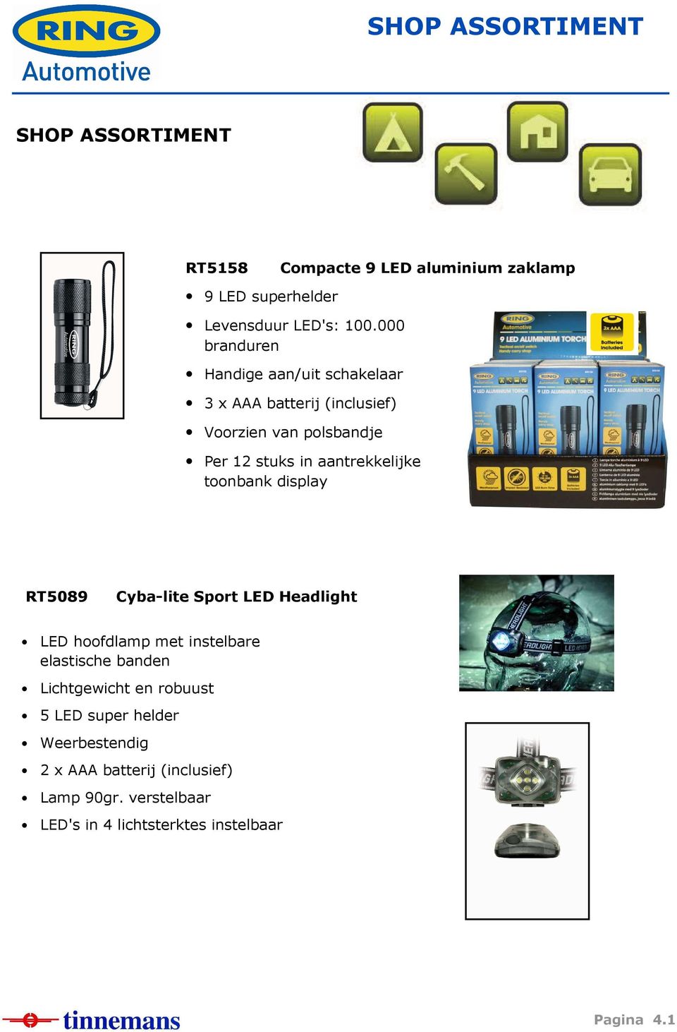 aantrekkelijke toonbank display RT5089 Cyba-lite Sport LED Headlight LED hoofdlamp met instelbare elastische banden