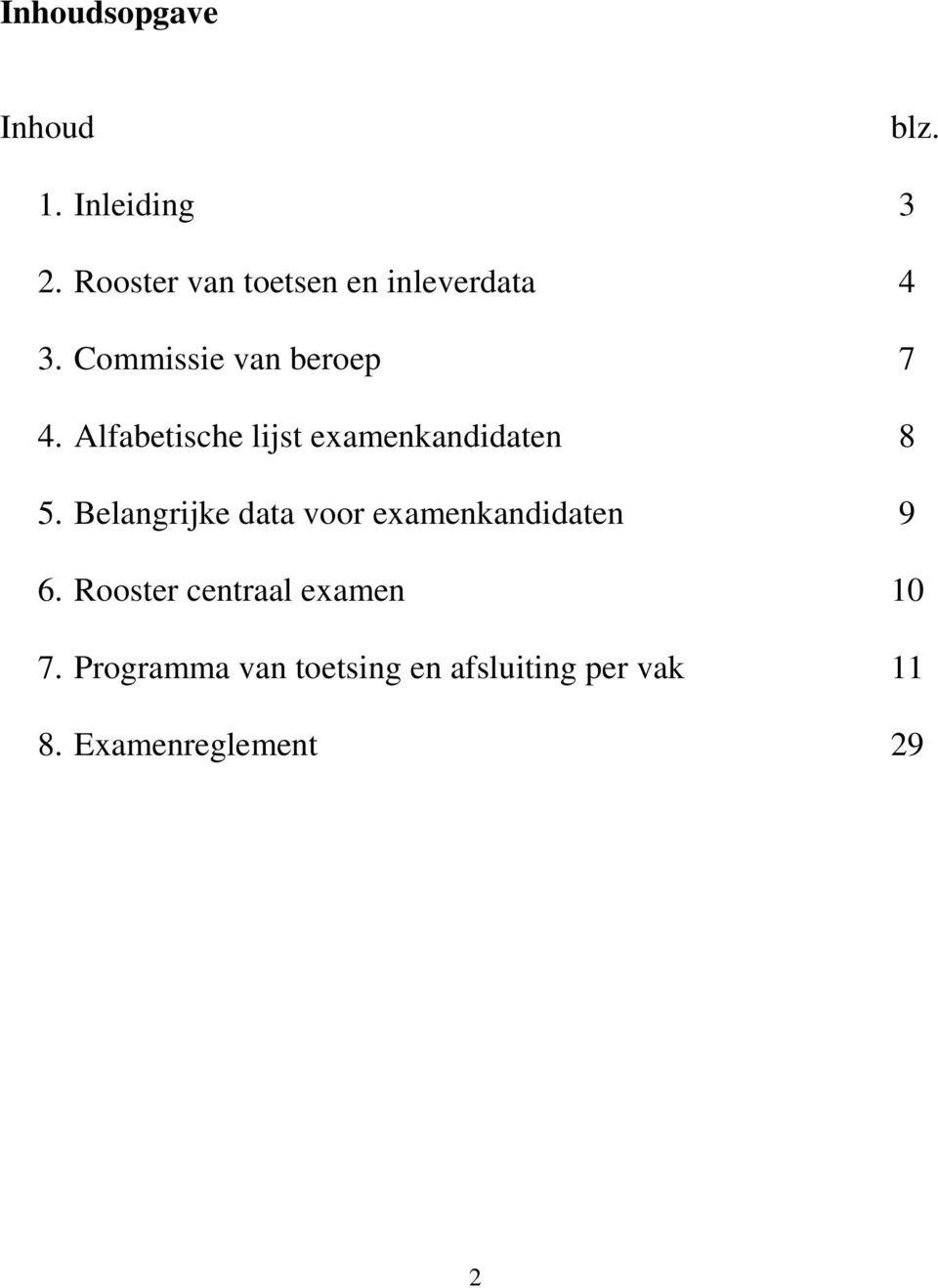 Alfabetische lijst examenkandidaten 8 5.