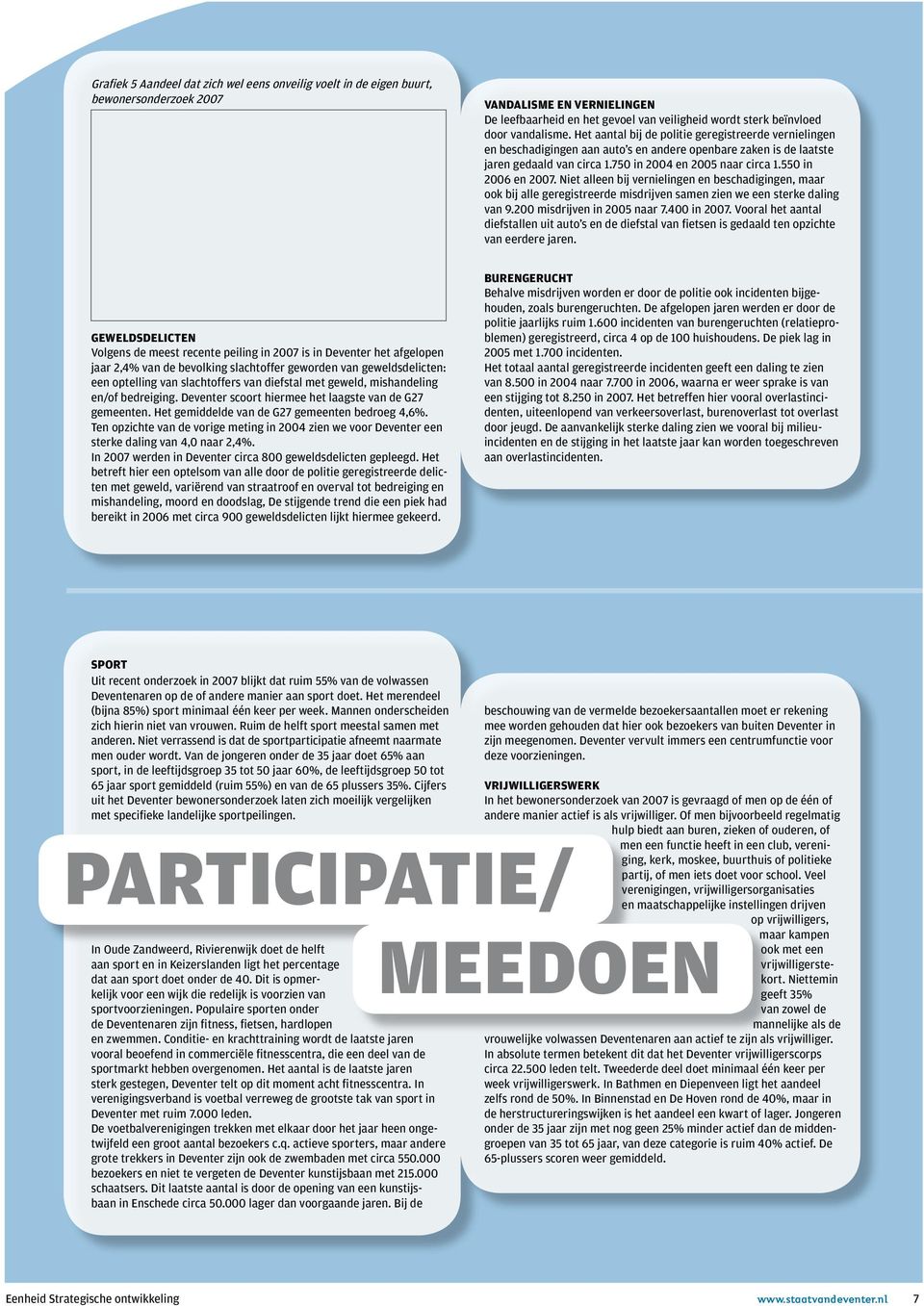 550 in 2006 en 2007. Niet alleen bij vernielingen en beschadigingen, maar ook bij alle geregistreerde misdrijven samen zien we een sterke daling van 9.200 misdrijven in 2005 naar 7.400 in 2007.