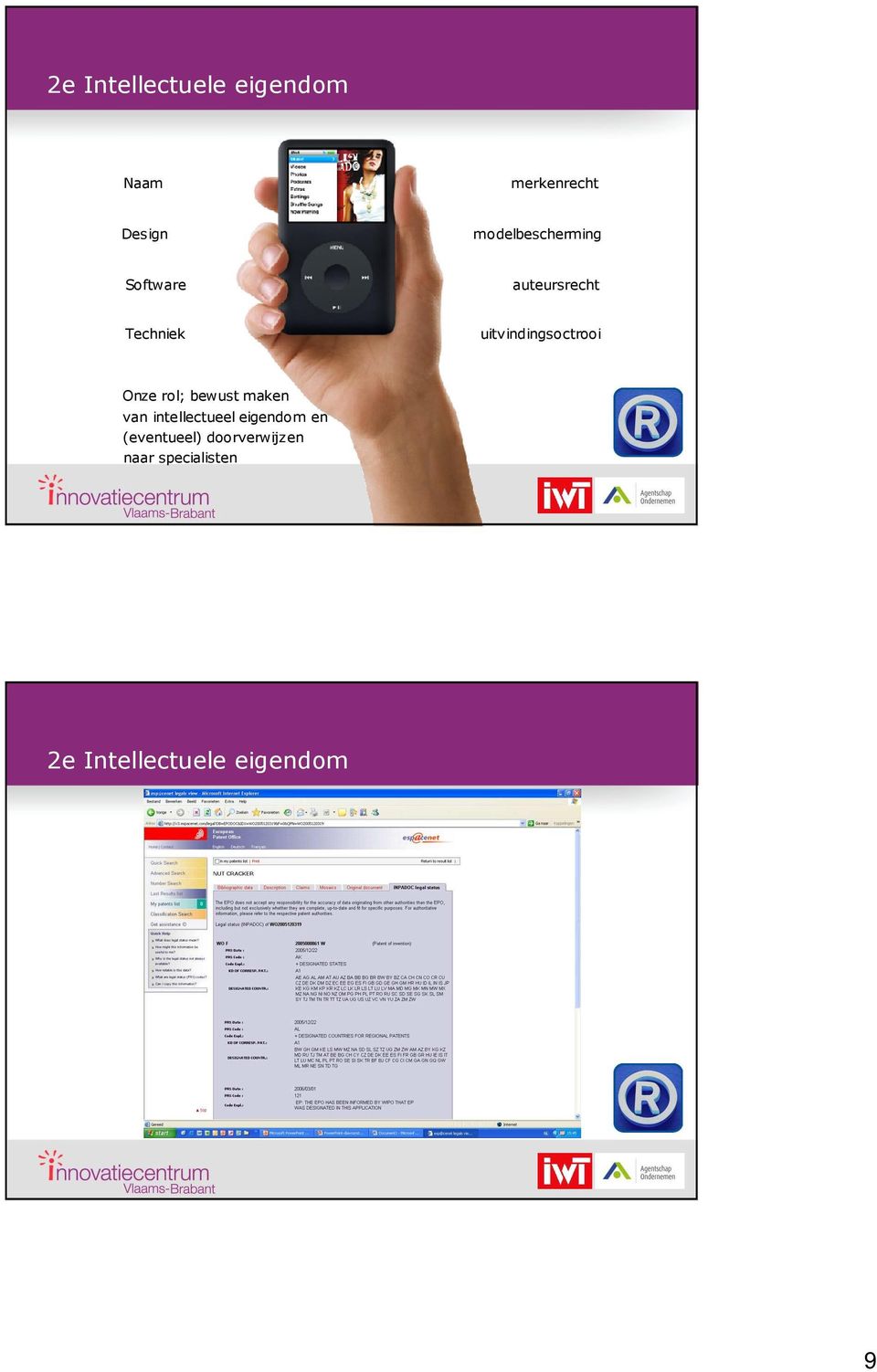 uitvindingsoctrooi Onze rol; bewust maken van intellectueel