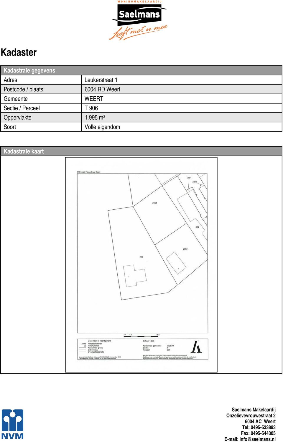 Weert Gemeente WEERT Sectie / Perceel T 906