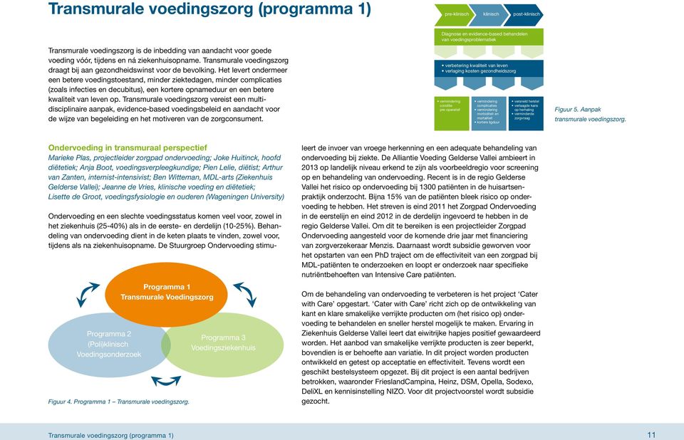 Het levert ondermeer een betere voedingstoestand, minder ziektedagen, minder complicaties (zoals infecties en decubitus), een kortere opnameduur en een betere kwaliteit van leven op.