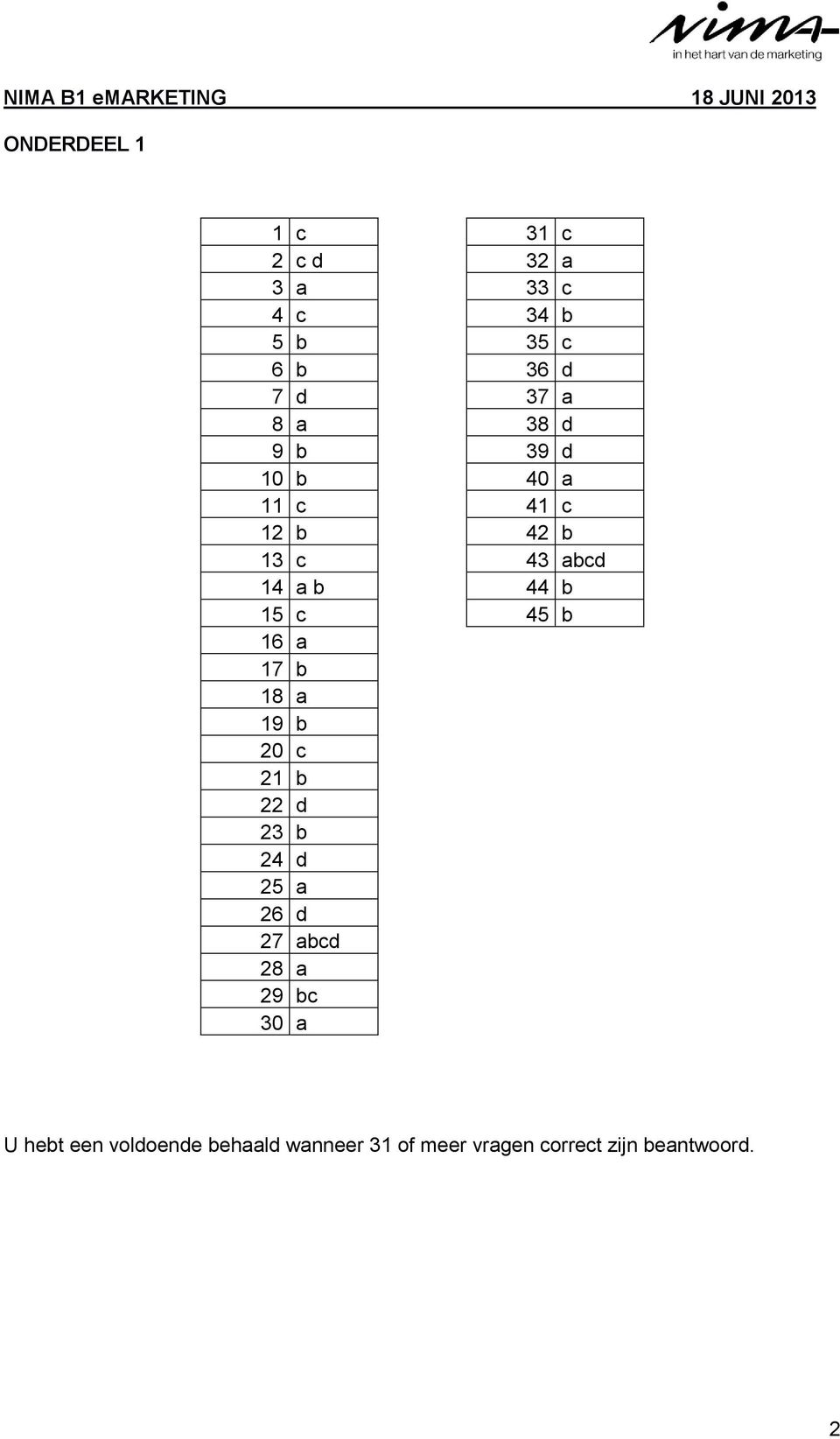 b 16 a 17 b 18 a 19 b 20 c 21 b 22 d 23 b 24 d 25 a 26 d 27 abcd 28 a 29 bc 30