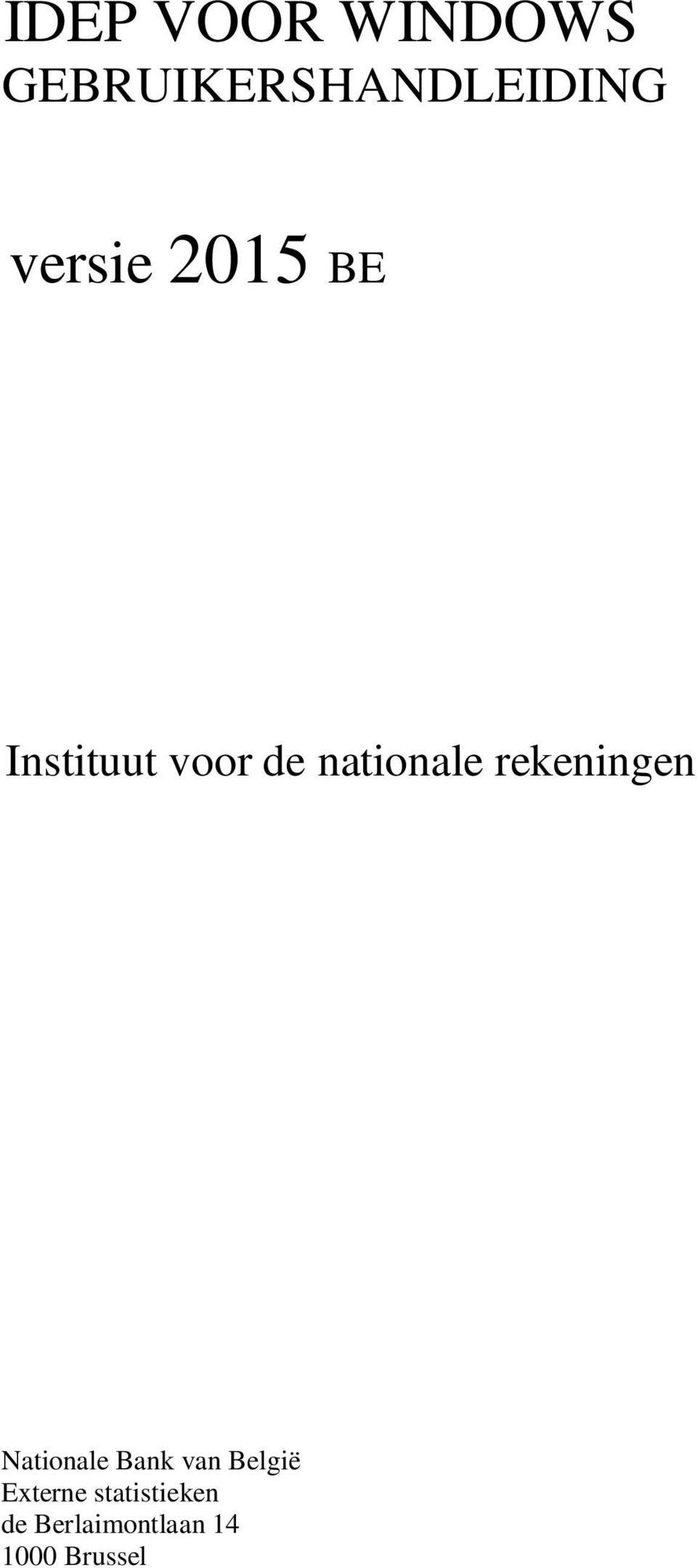 rekeningen Nationale Bank van België