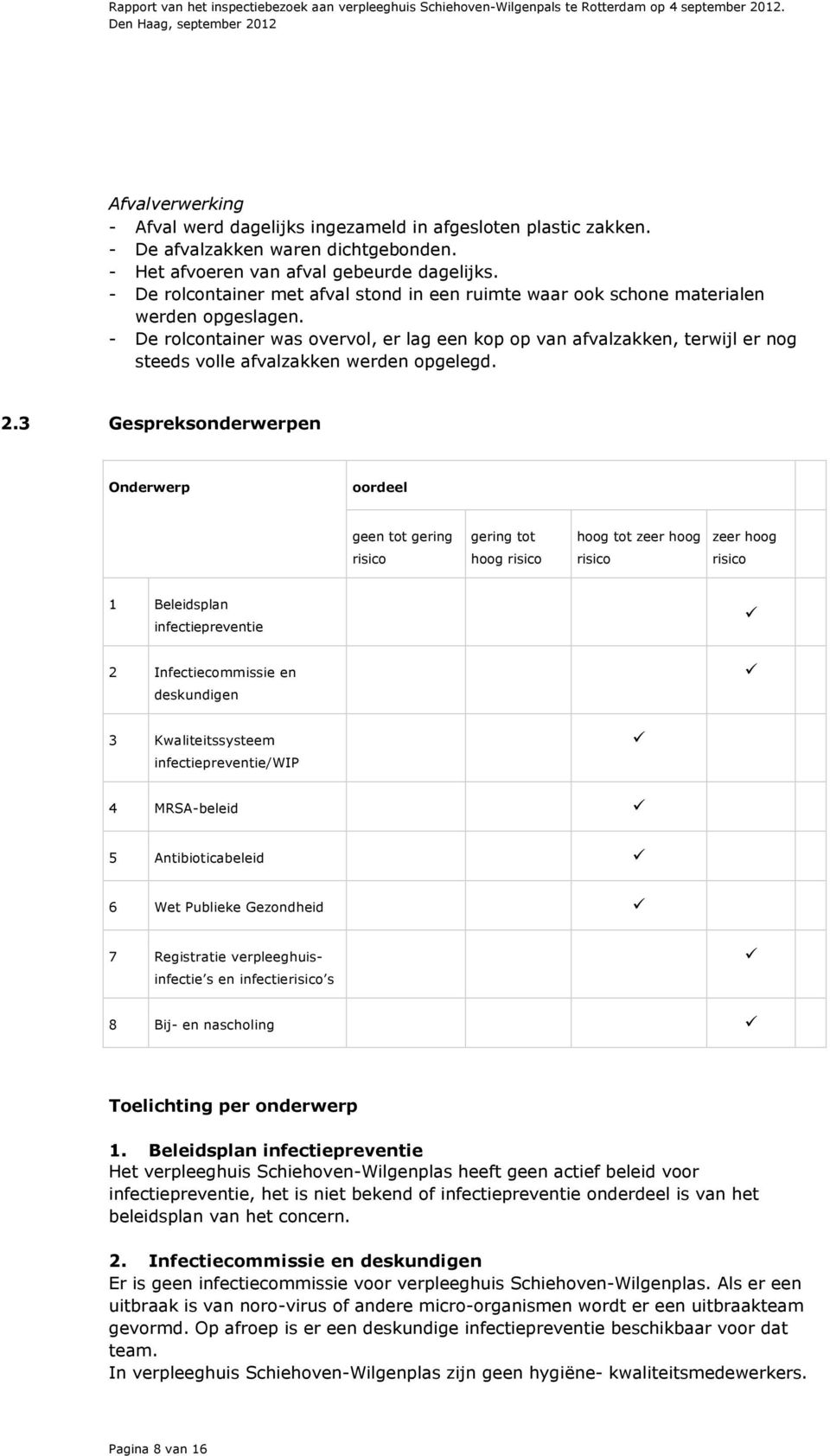 - De rolcontainer was overvol, er lag een kop op van afvalzakken, terwijl er nog steeds volle afvalzakken werden opgelegd. 2.