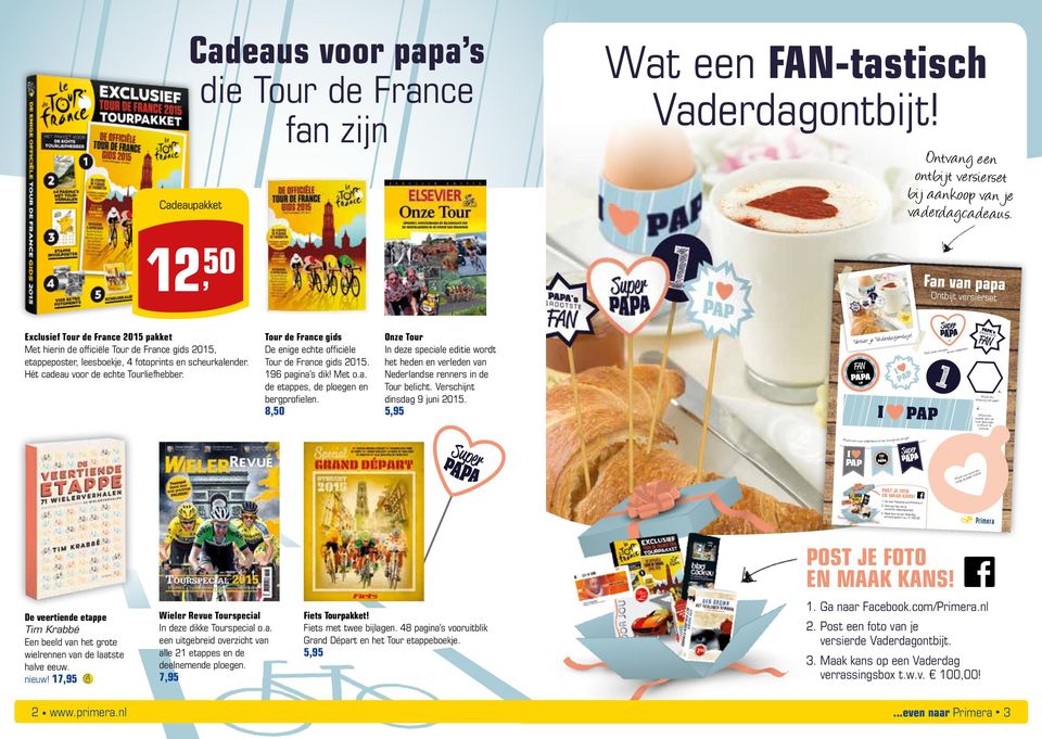 Hét cadeau voor de echte Tourliefhebber. Tour de France gids De enige echte officiële Tour de France gids 2015. 196 pagina s dik! Met o.a. de etappes, de ploegen en bergprofielen.