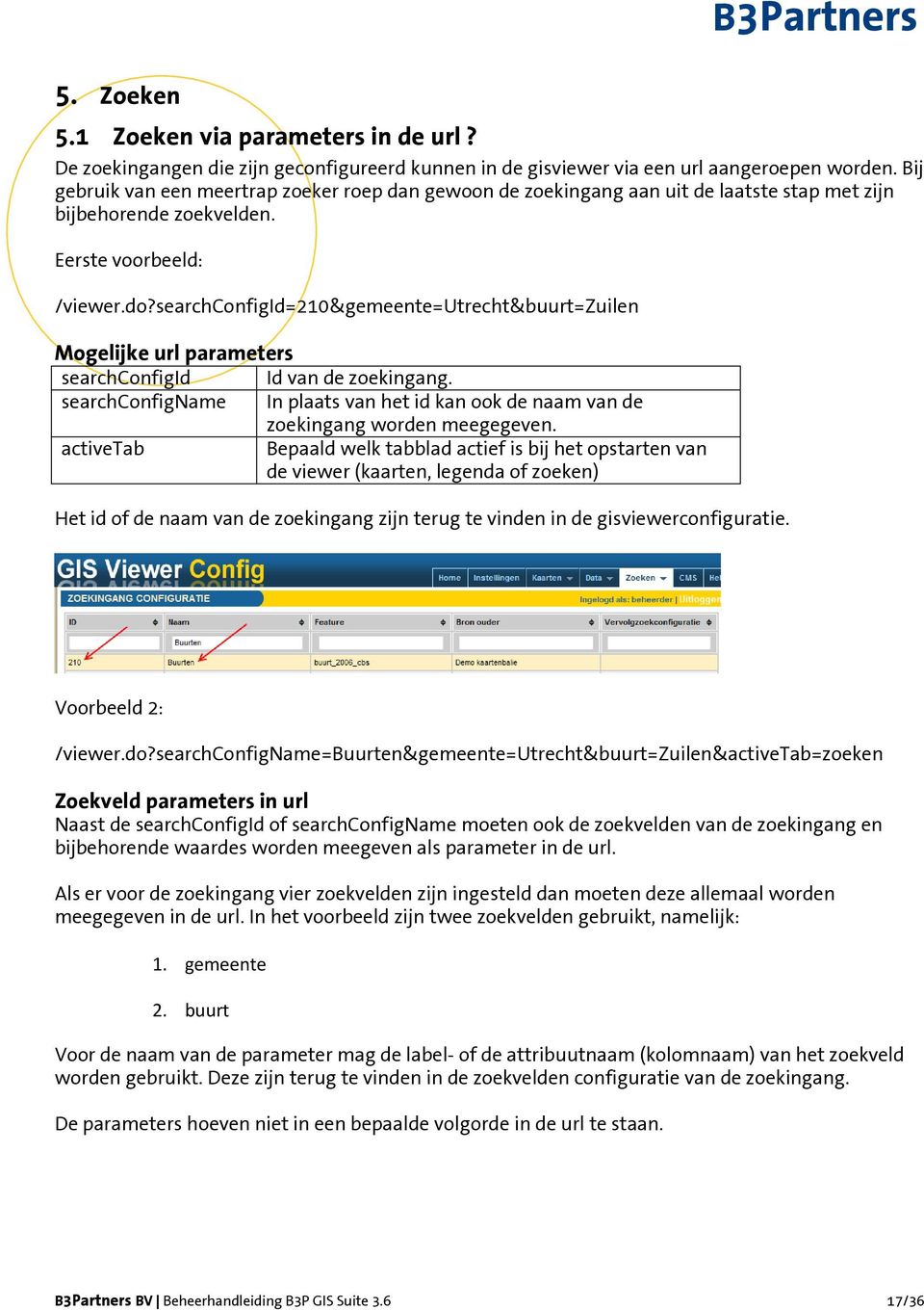 searchconfigid=210&gemeente=utrecht&buurt=zuilen Mogelijke url parameters searchconfigid Id van de zoekingang.