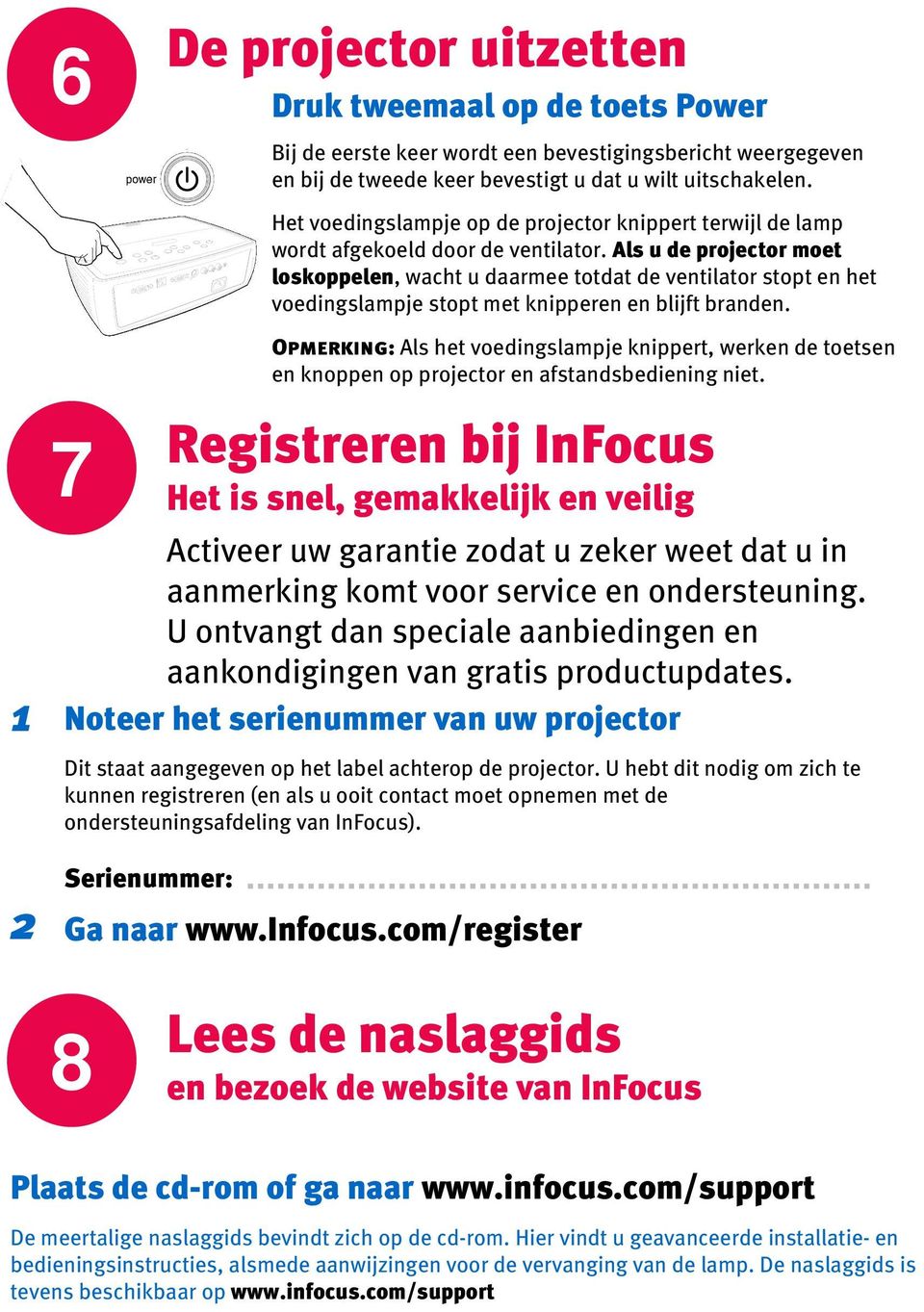 U hebt dit nodig om zich te kunnen registreren (en als u ooit contact moet opnemen met de ondersteuningsafdeling van InFocus).