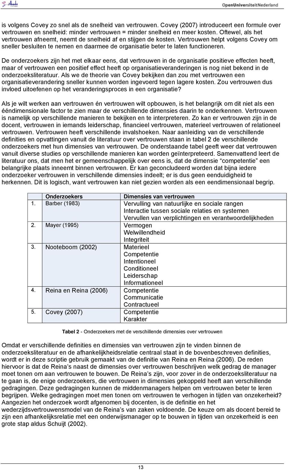 De onderzoekers zijn het met elkaar, dat vertrouwen in de organisatie positieve effecten heeft, maar of vertrouwen een positief effect heeft op organisatieveranderingen is nog niet bekend in de