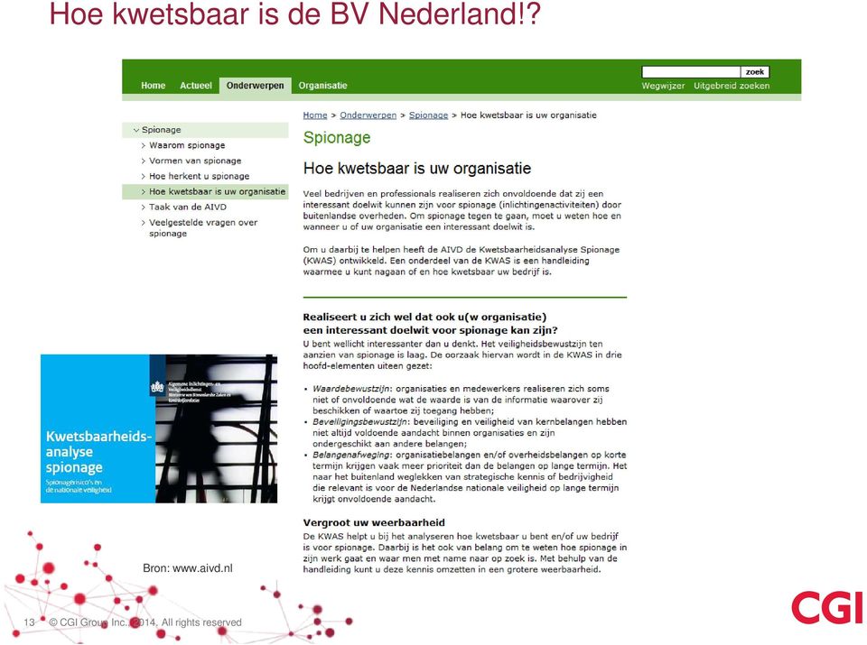 aivd.nl 13 CGI Group Inc.