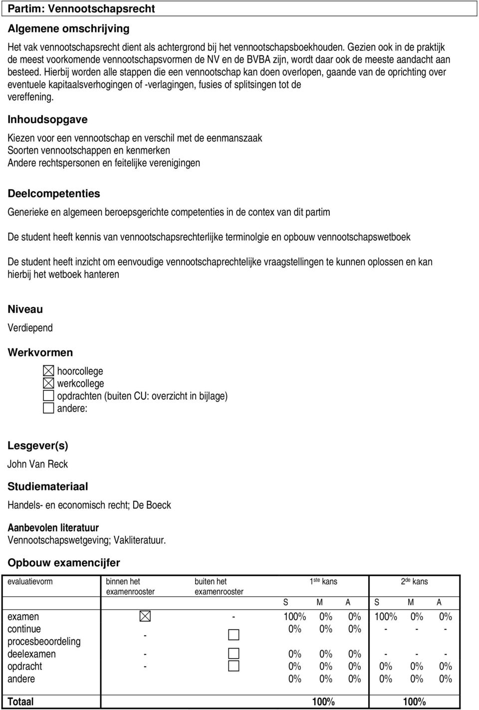 Hierbij worden alle stappen die een vennootschap kan doen overlopen, gaande van de oprichting over eventuele kapitaalsverhogingen of -verlagingen, fusies of splitsingen tot de vereffening.