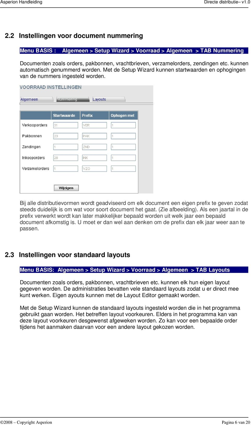 Bij alle distributievormen wordt geadviseerd om elk document een eigen prefix te geven zodat steeds duidelijk is om wat voor soort document het gaat. (Zie afbeelding).