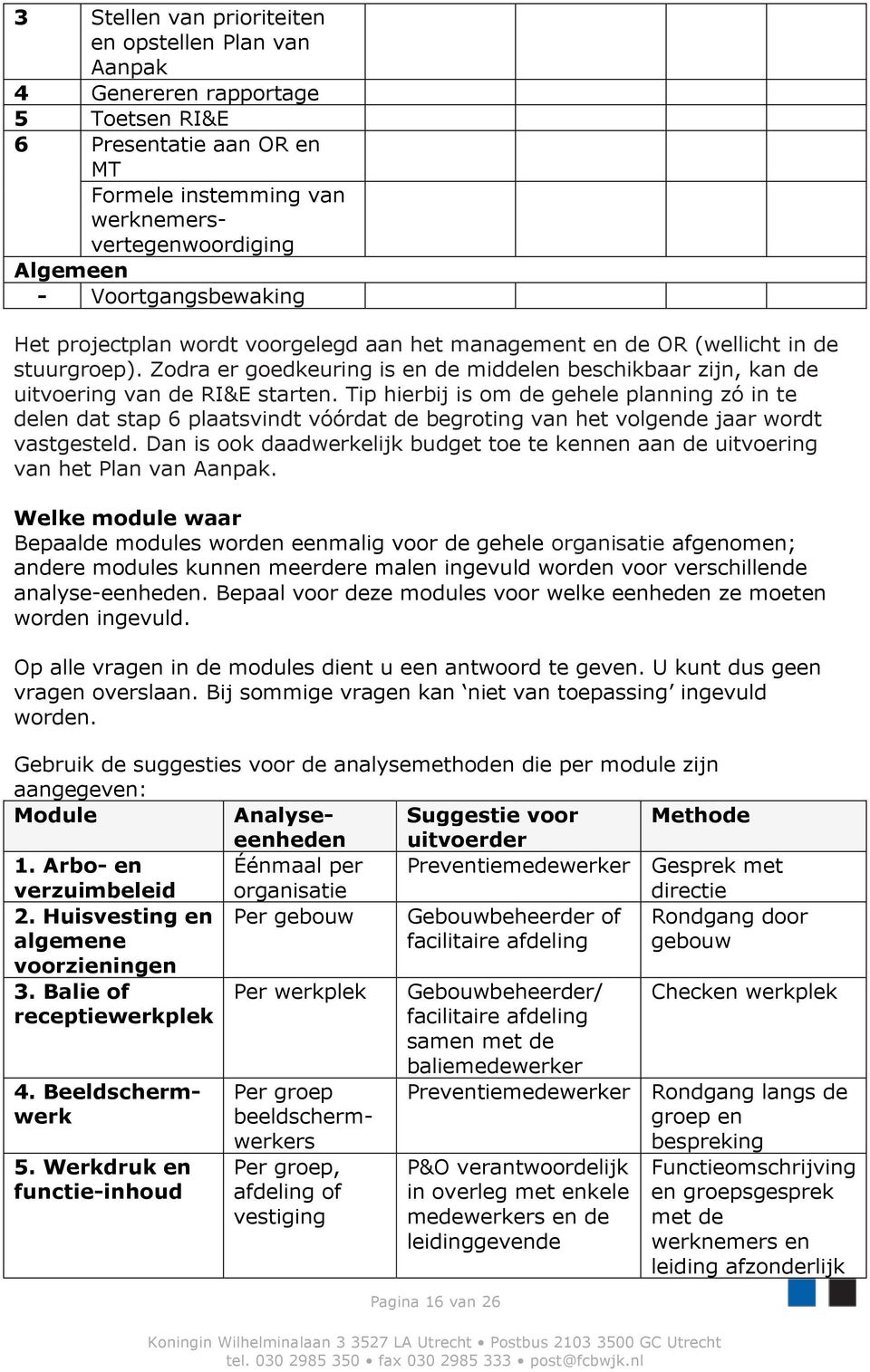 Zodra er goedkeuring is en de middelen beschikbaar zijn, kan de uitvoering van de RI&E starten.