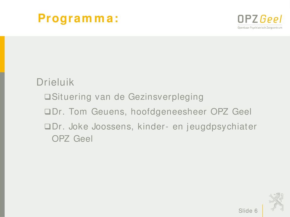 Tom Geuens, hoofdgeneesheer OPZ Geel Dr.