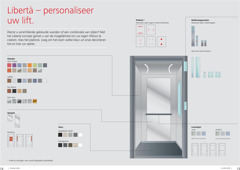 combinatie van stijlen? Met het Libertà-concept geniet u van de mogelijkheid om uw eigen liftkooi te creëren.