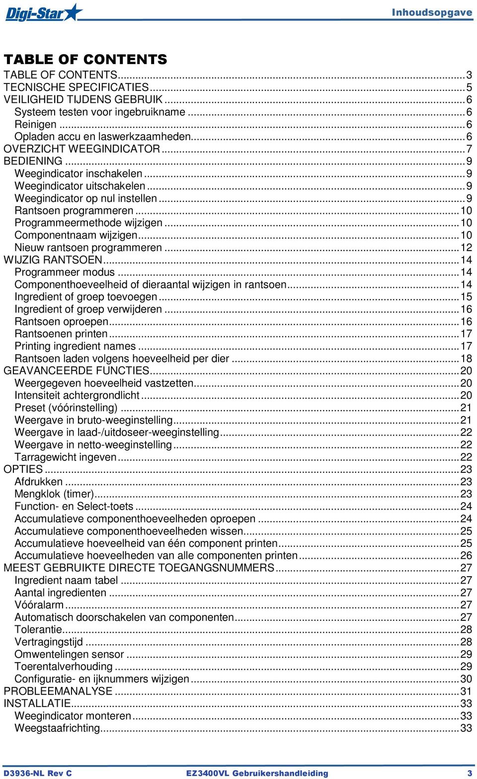 .. 0 Programmeermethode wijzigen... 0 Componentnaam wijzigen... 0 Nieuw rantsoen programmeren... 2 WIJZIG RANTSOEN... 4 Programmeer modus... 4 Componenthoeveelheid of dieraantal wijzigen in rantsoen.