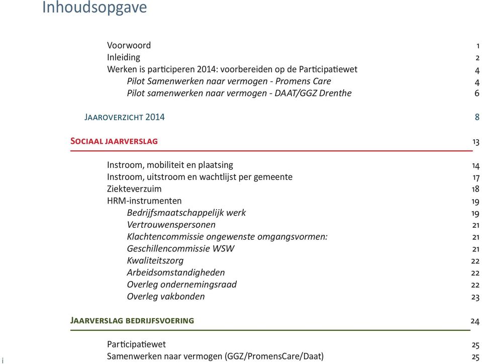 Ziekteverzuim 18 HRM-instrumenten 19 Bedrijfsmaatschappelijk werk 19 Vertrouwenspersonen 21 Klachtencommissie ongewenste omgangsvormen: 21 Geschillencommissie WSW 21