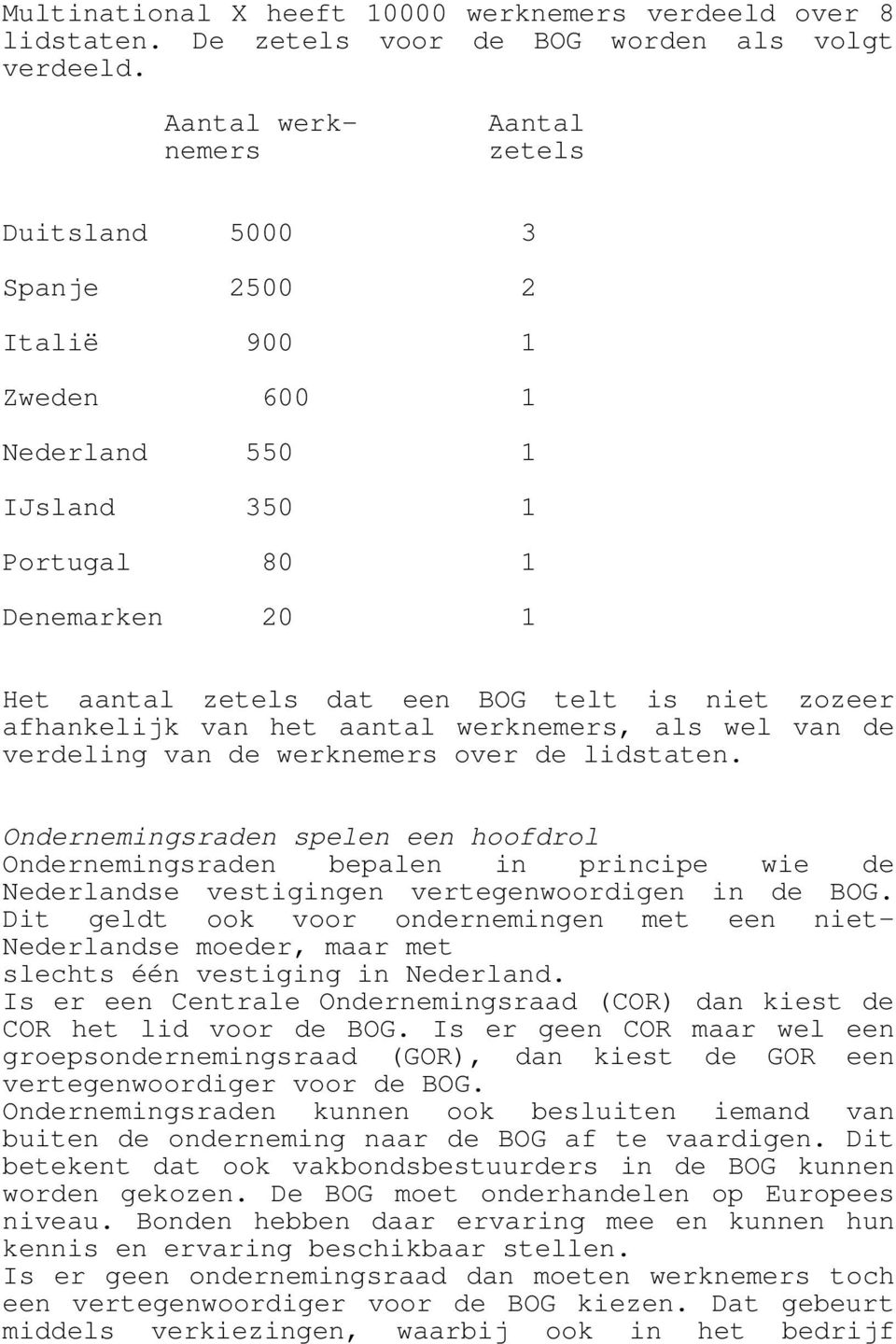 afhankelijk van het aantal werknemers, als wel van de verdeling van de werknemers over de lidstaten.