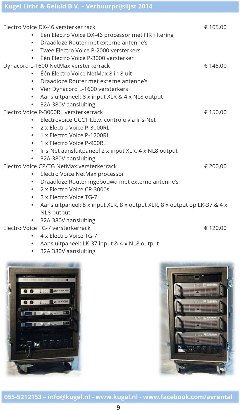 NL8 output 32A 380V aansluiting Electro Voice P-3000RL ve