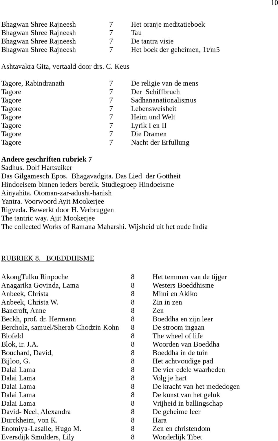 Keus Tagore, Rabindranath 7 De religie van de mens Tagore 7 Der Schiffbruch Tagore 7 Sadhananationalismus Tagore 7 Lebensweisheit Tagore 7 Heim und Welt Tagore 7 Lyrik I en II Tagore 7 Die Dramen