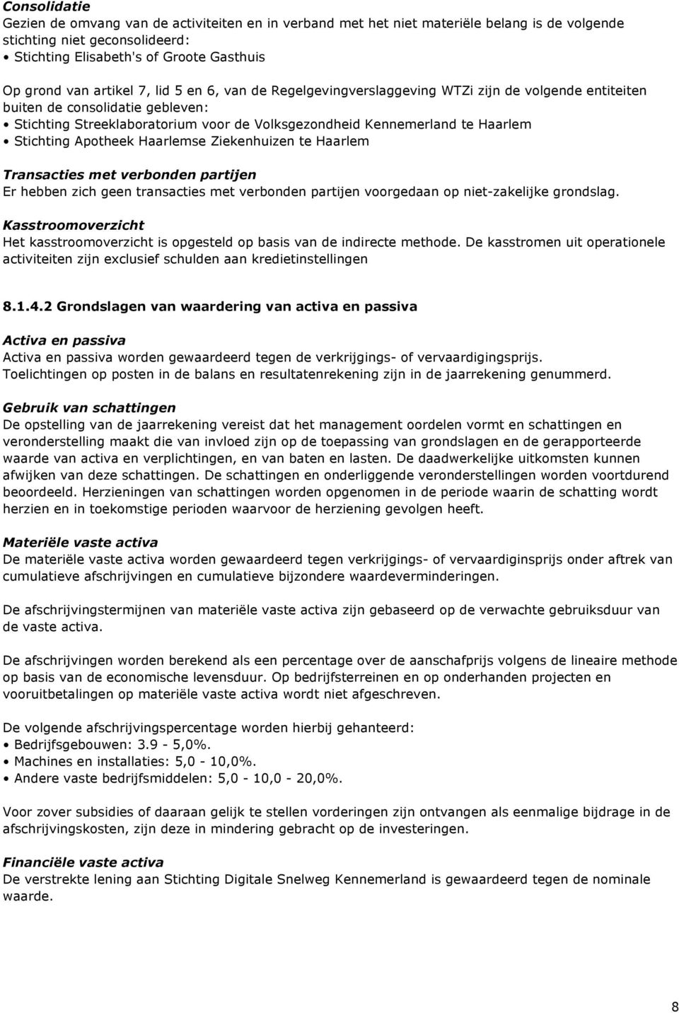 Stichting Apotheek Haarlemse Ziekenhuizen te Haarlem Transacties met verbonden partijen Er hebben zich geen transacties met verbonden partijen voorgedaan op niet-zakelijke grondslag.