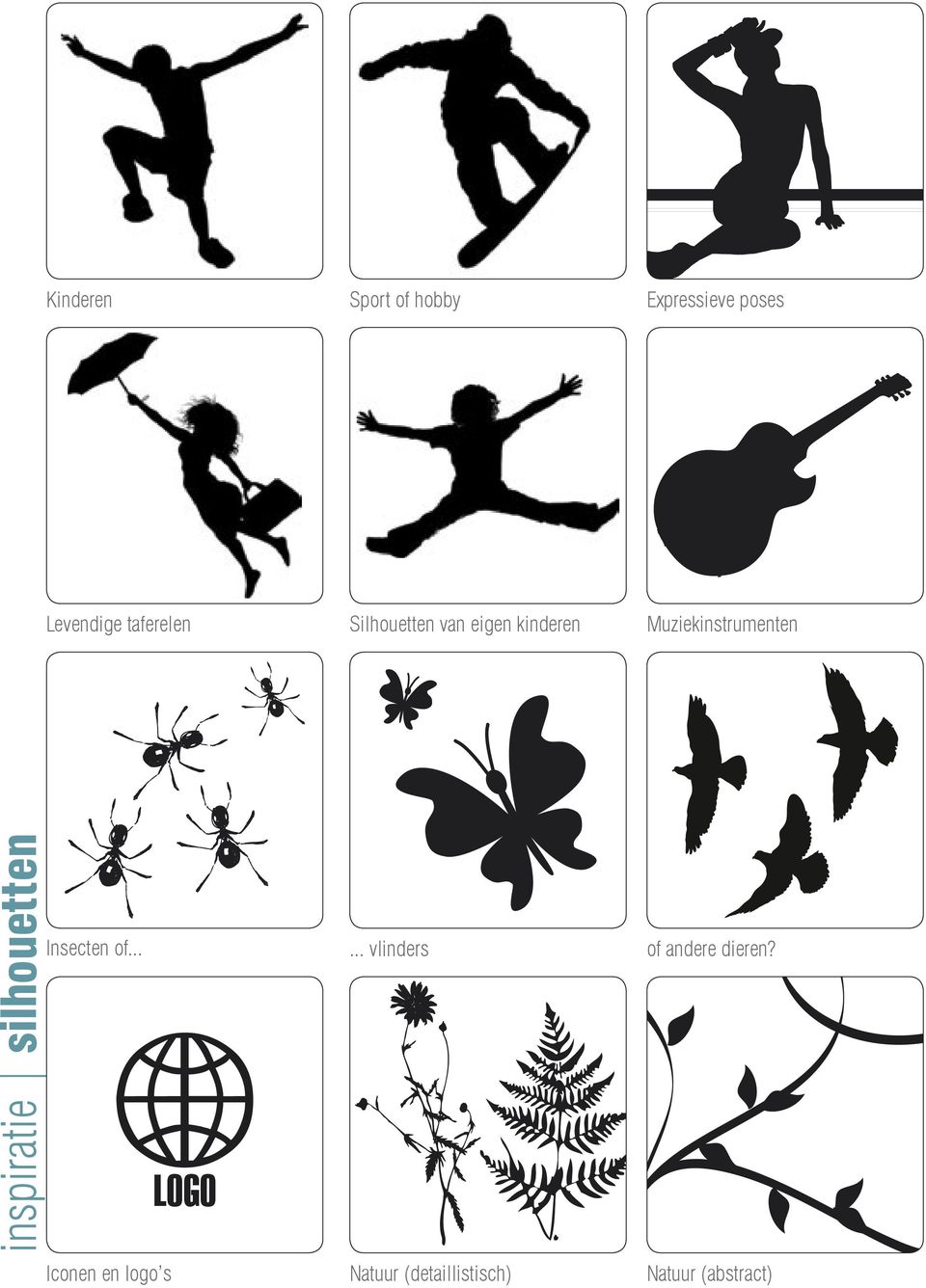 inspiratie silhouetten Insecten of... Iconen en logo s LOGO.