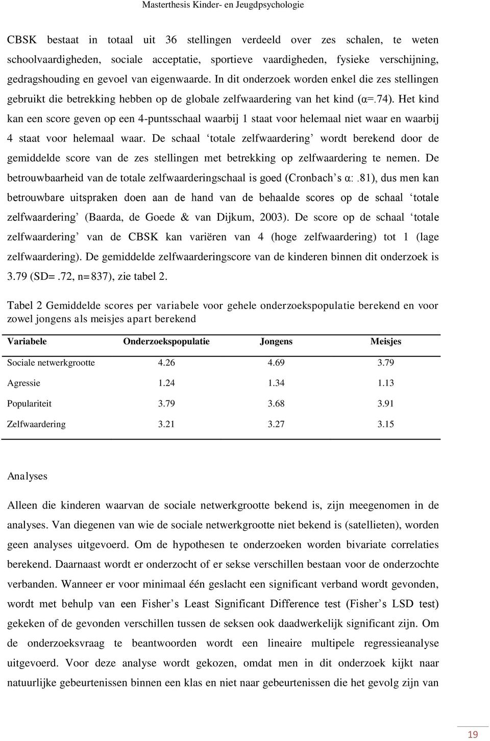 Het kind kan een score geven op een 4-puntsschaal waarbij 1 staat voor helemaal niet waar en waarbij 4 staat voor helemaal waar.