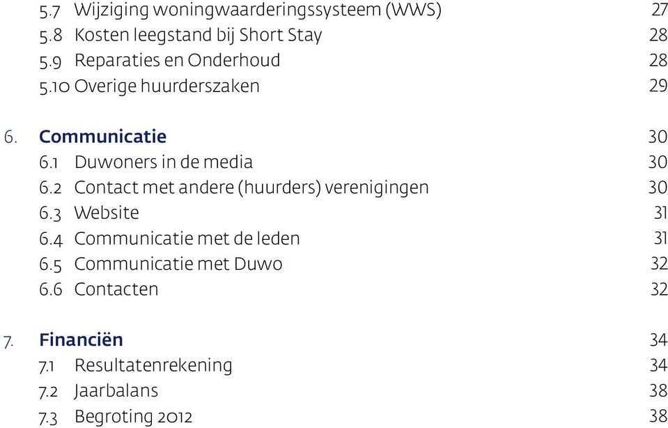 2 Contact met andere (huurders) verenigingen 6.3 Website 6.4 Communicatie met de leden 6.