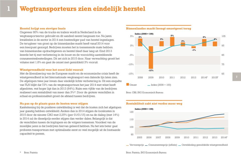 De terugkeer van groei op de binnenlandse markt heeft vanaf 2014 voor een keerpunt gezorgd.