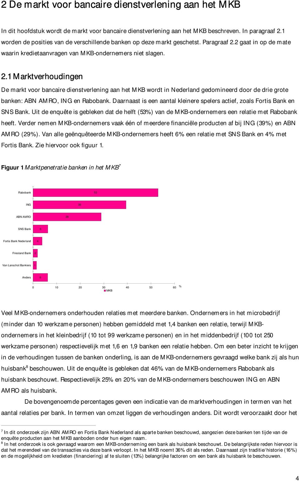 2 gaat in op de mate waarin kredietaanvragen van MKB-ondernemers niet slagen. 2.