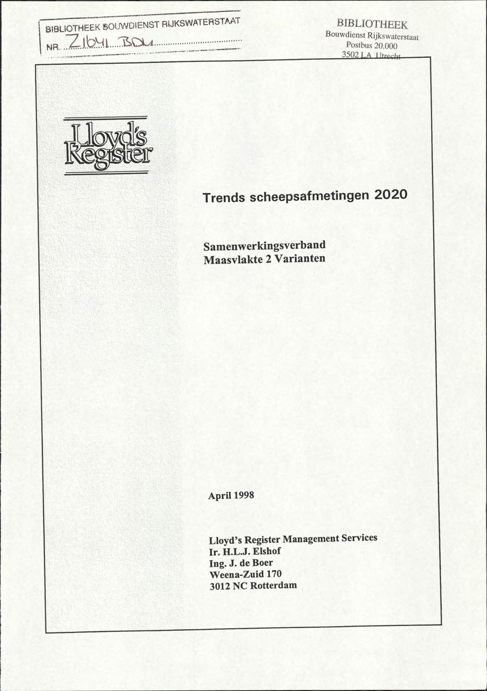 1 A iwk t Trends scheepsafmetingen 2020 Samenwerkingsverband Maasvlakte 2