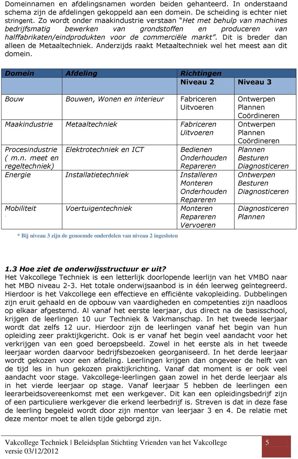 Dit is breder dan alleen de Metaaltechniek. Anderzijds raakt Metaaltechniek wel het meest aan dit domein.