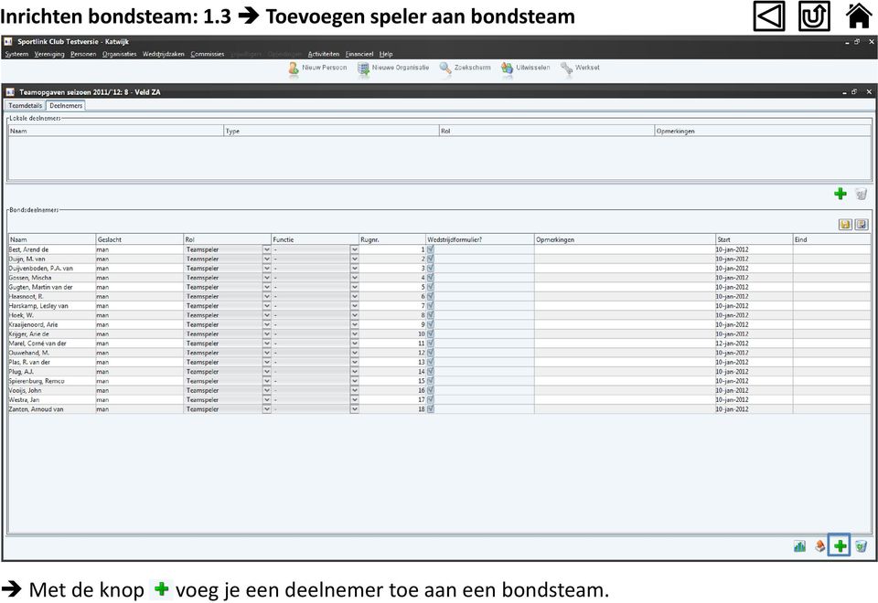 bondsteam Met de knop voeg