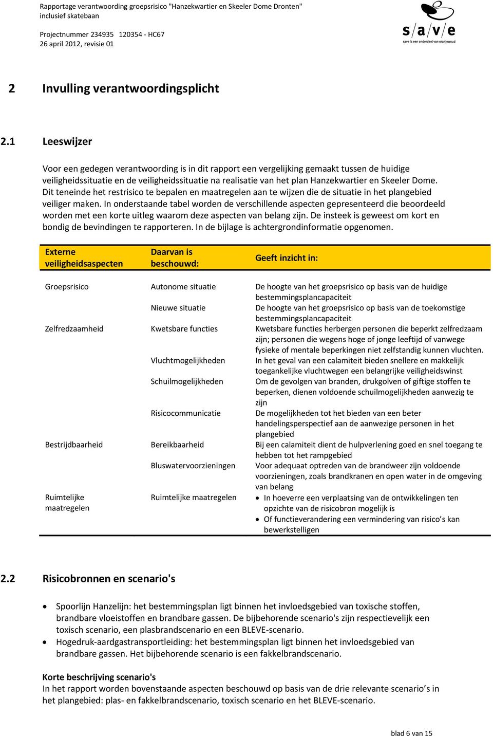 Skeeler Dome. Dit teneinde het restrisico te bepalen en maatregelen aan te wijzen die de situatie in het plangebied veiliger maken.