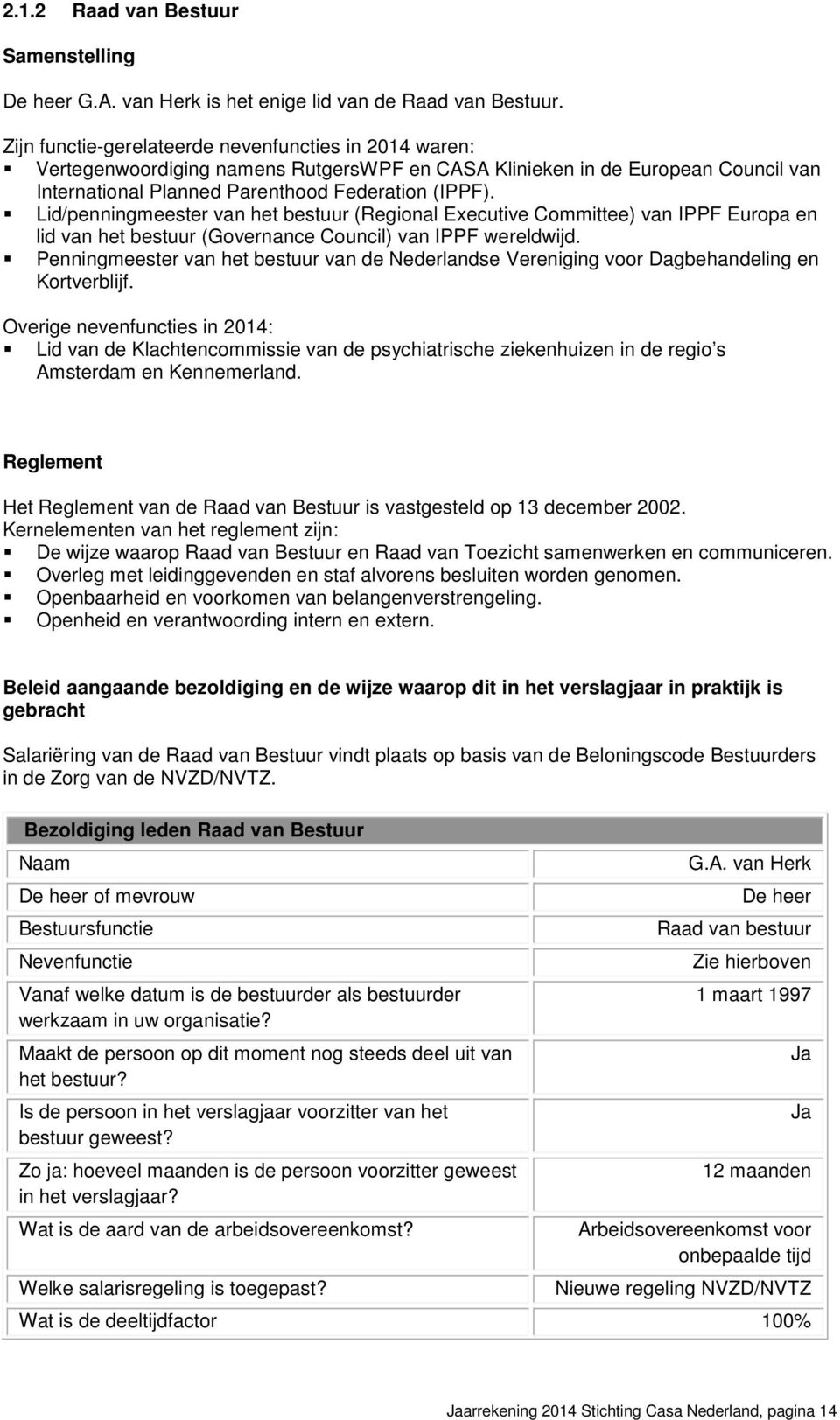 Lid/penningmeester van het bestuur (Regional Executive Committee) van IPPF Europa en lid van het bestuur (Governance Council) van IPPF wereldwijd.