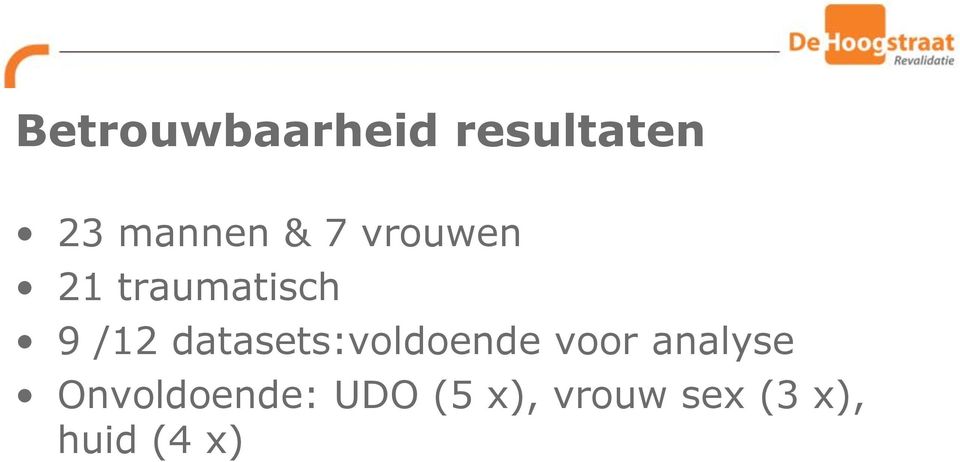 datasets:voldoende voor analyse