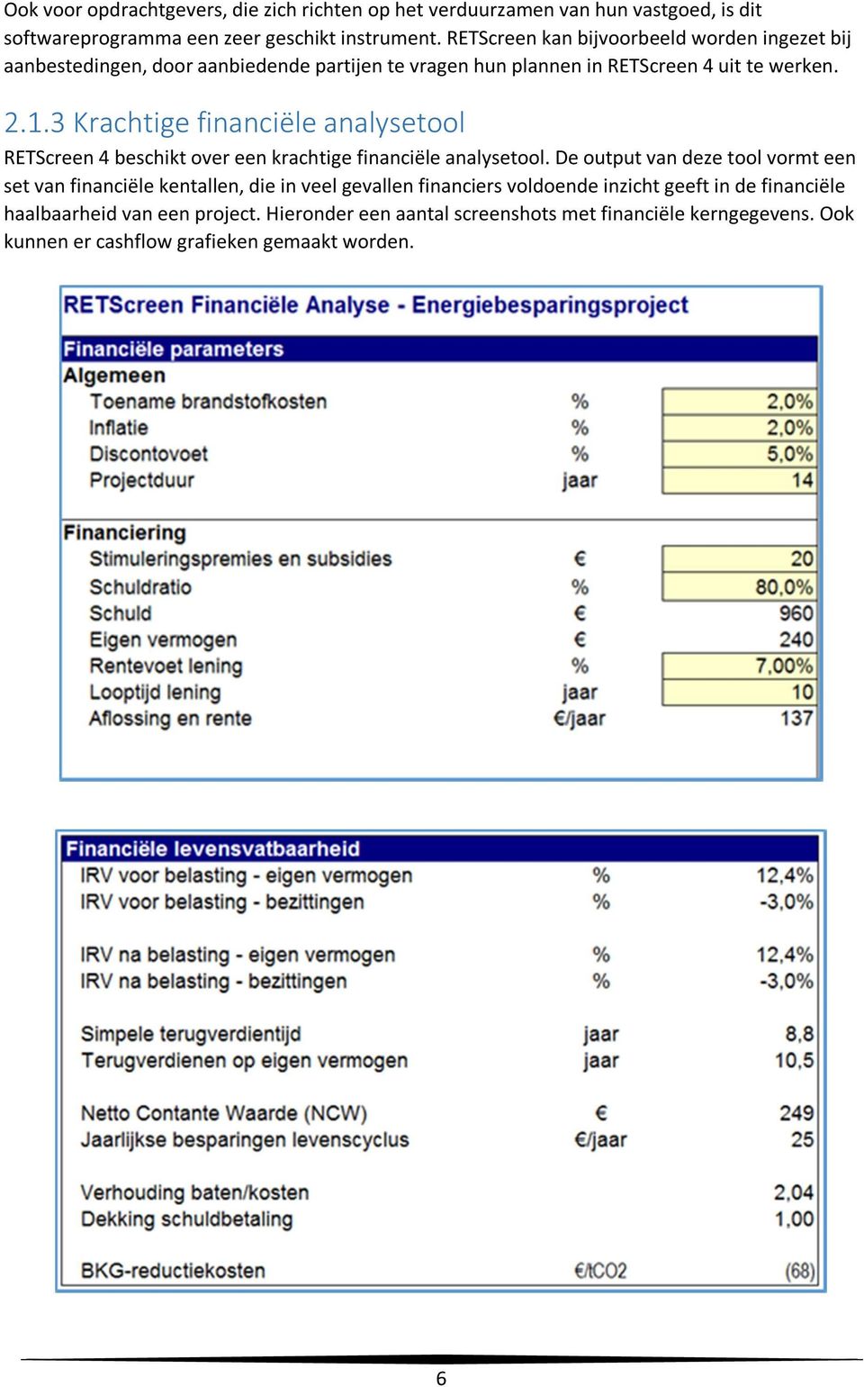 3 Krachtige financiële analysetool RETScreen 4 beschikt over een krachtige financiële analysetool.