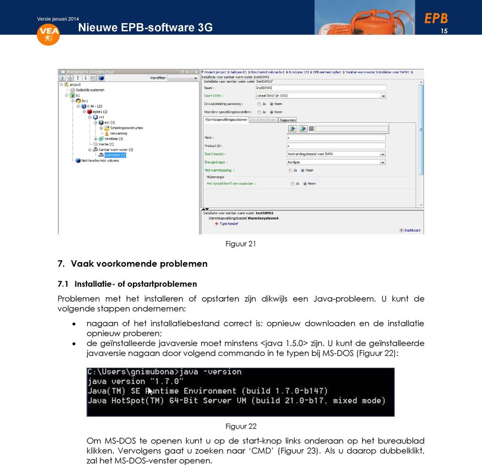 javaversie moet minstens <java 1.5.0> zijn.