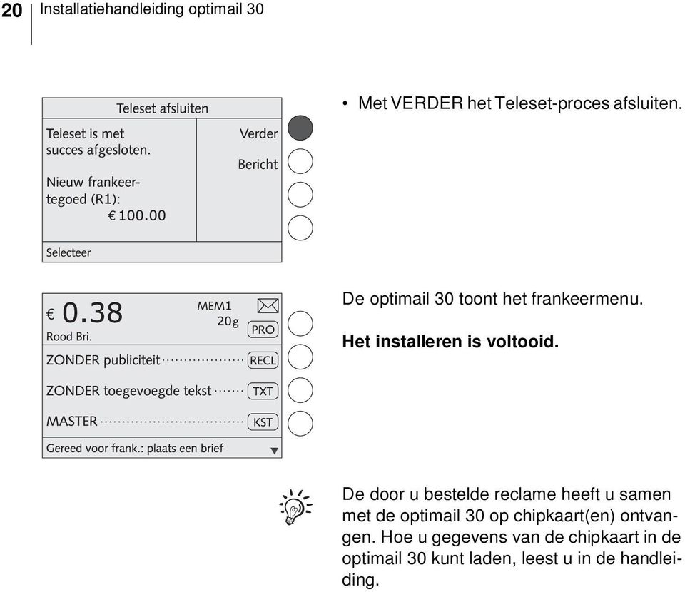 De door u bestelde reclame heeft u samen met de optimail 30 op chipkaart(en)