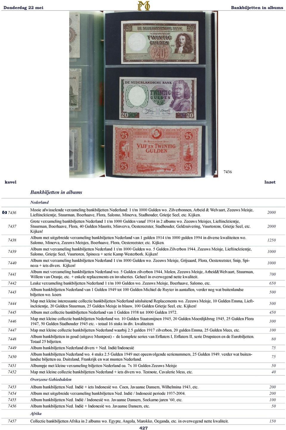 Grote verzameling bankbiljetten Nederland 1 t/m 1000 Gulden vanaf 1914 in 2 albums wo.