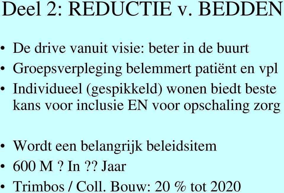 belemmert patiënt en vpl Individueel (gespikkeld) wonen biedt beste