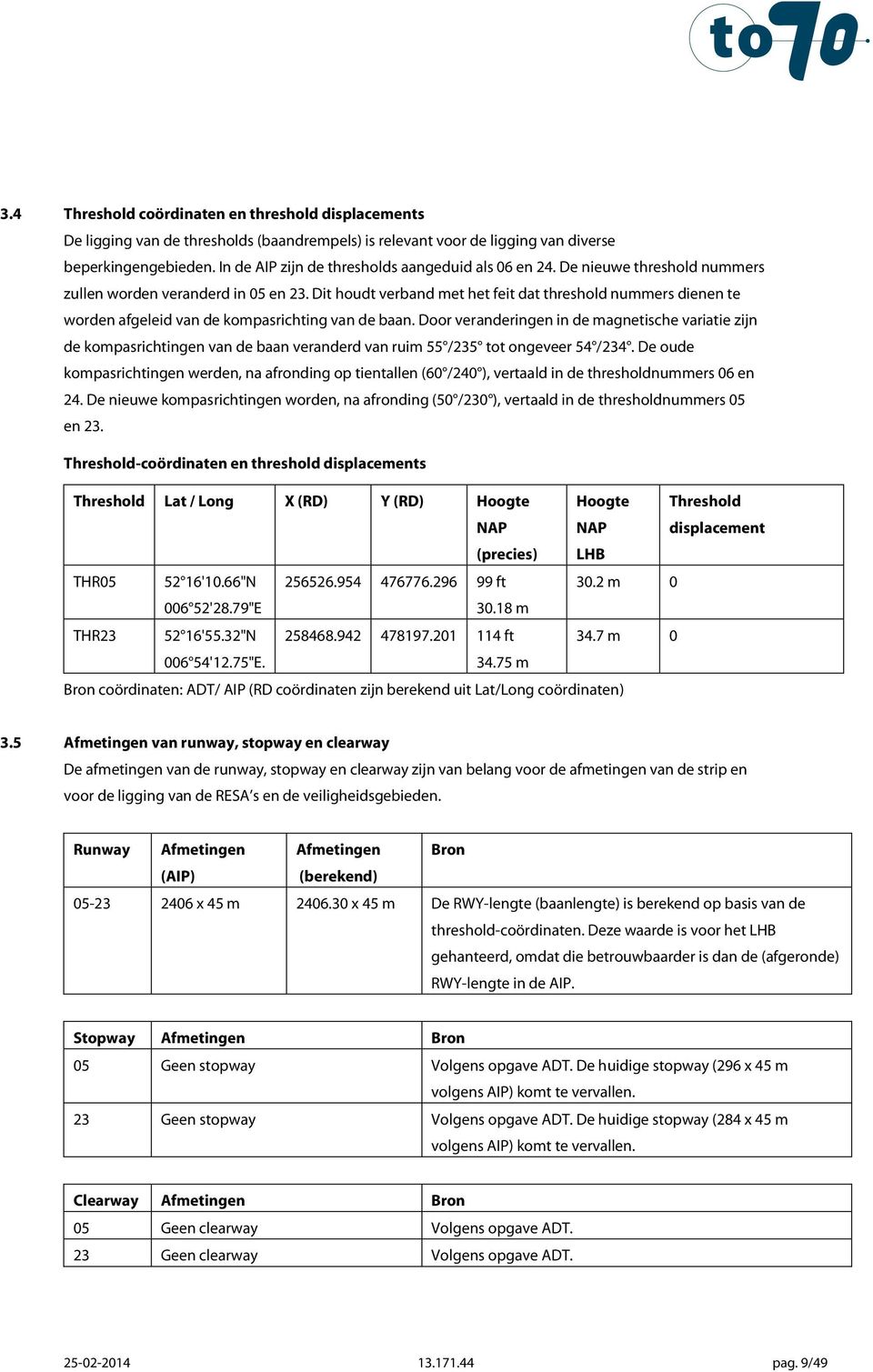 Dit houdt verband met het feit dat threshold nummers dienen te worden afgeleid van de kompasrichting van de baan.